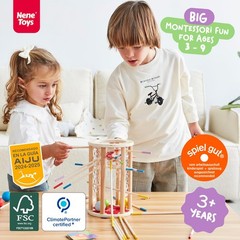 BALLFALL Jumbo – Montessori Wooden Board Game for 3 4 5 6 Years – Colorful St…