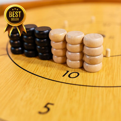 30 Inch Crokinole Board Game Set with Checkers Discs Bag Family Tabletop Game