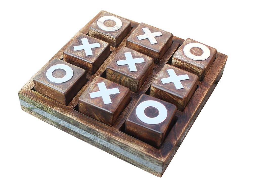Wooden Tic Tac Toe Game | Board Game for Kids and Family | Table Top Living Room