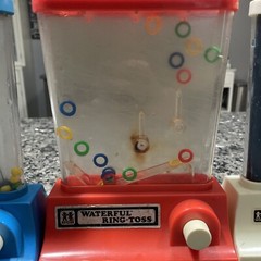 Waterful Lot Of Three, RingToss Tic Tac Toe And Robot. Rubber Plugs Missing