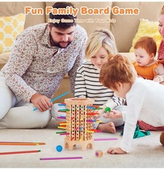 Montessori Game Wooden Board Games for Kids 4-6-8-12, Math Educational Toys 3 5