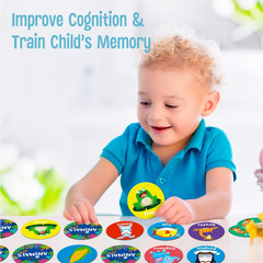 Memory Matching Game, 72 PCS Animal Matching Cards for Toddlers 36 Pairs Memory