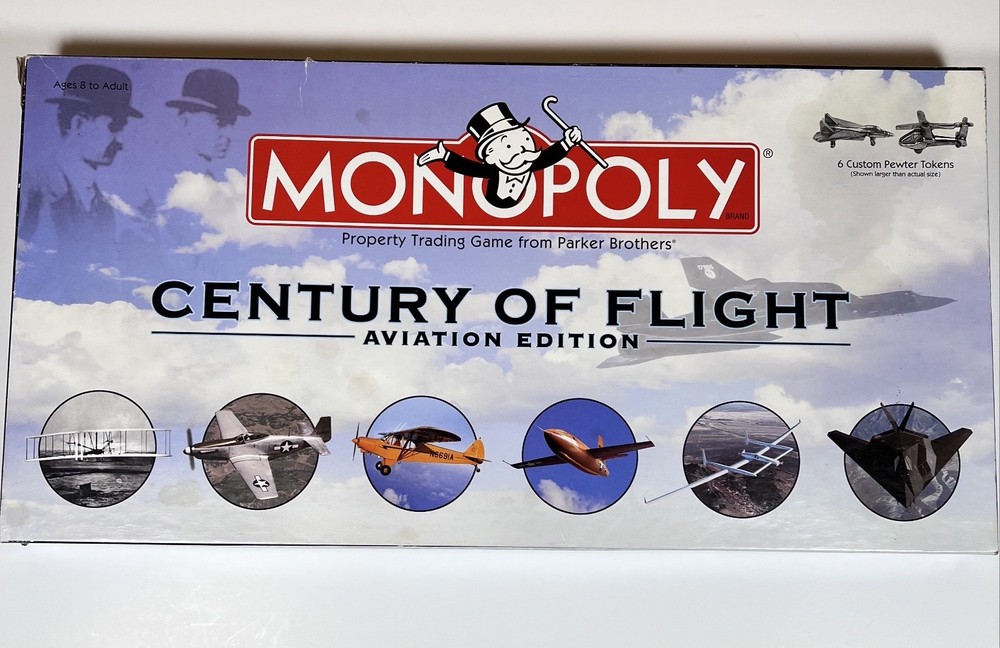Monopoly Century of Flight Aviation Edition Parker Brothers Board Game Ages 8+