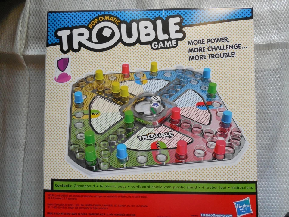 Hasbro Trouble Pop-O-Matic Board Game Shield & Power Die Ages 5+ New