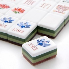 🎁160 American Mahjong Tiles 4-Layer Acrylic Wood Grain Theme Engraved Set