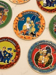 Rare Lot Of 12 Sabritos Mexico THE SIMPSONS Tazos Taso Pogs BART Marge Apu Lisa