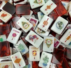 New high-end Red flame color American Mahjong Tiles set ,160 tiles+ Bag