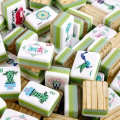 NEW! Vibrant Bamboo Grain Acrylic 4-Layer American Mahjong Tile Set 160 Tiles