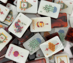 Premium American Mahjong Set 160pcs – Red Fire