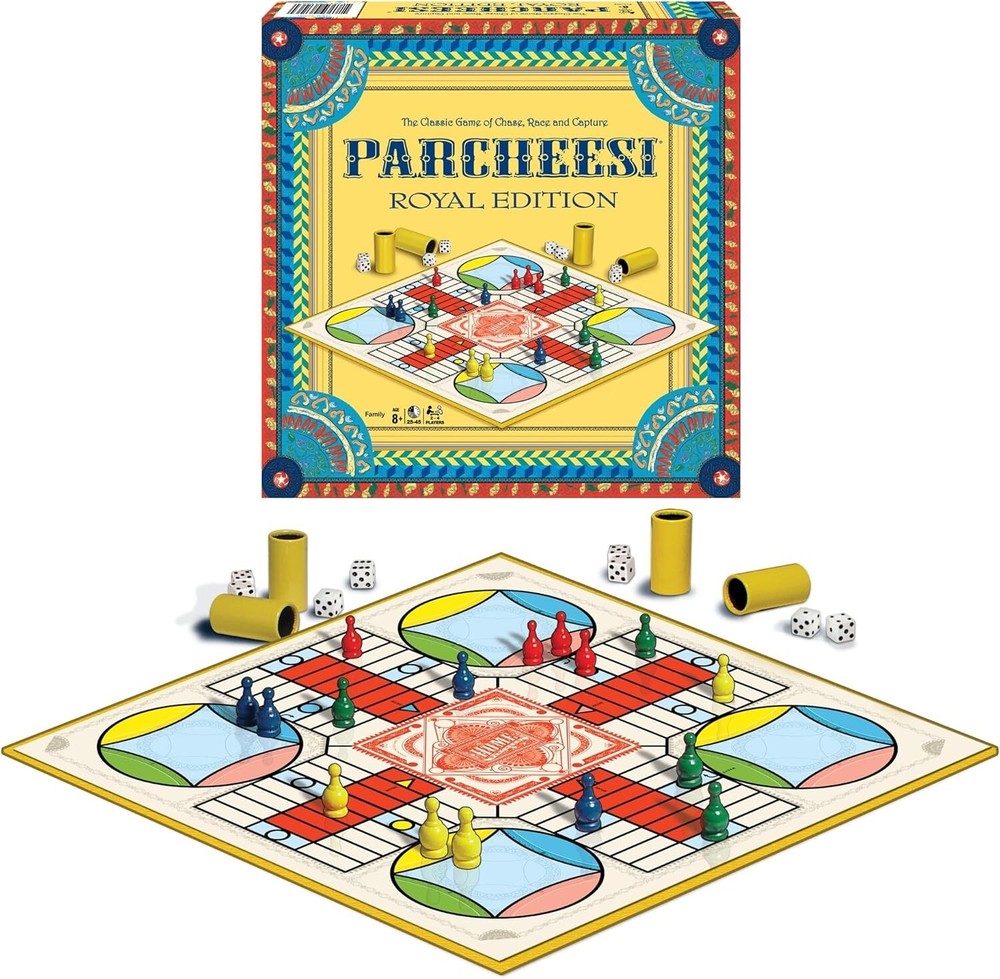 Parcheesi Royal Edition Board Dice Game – Family Game Night Kids 8+ & Adults