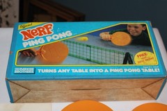 VTG 1980s Nerf Ping Pong Table Tennis Set Complete Parker Brothers Toy w Box