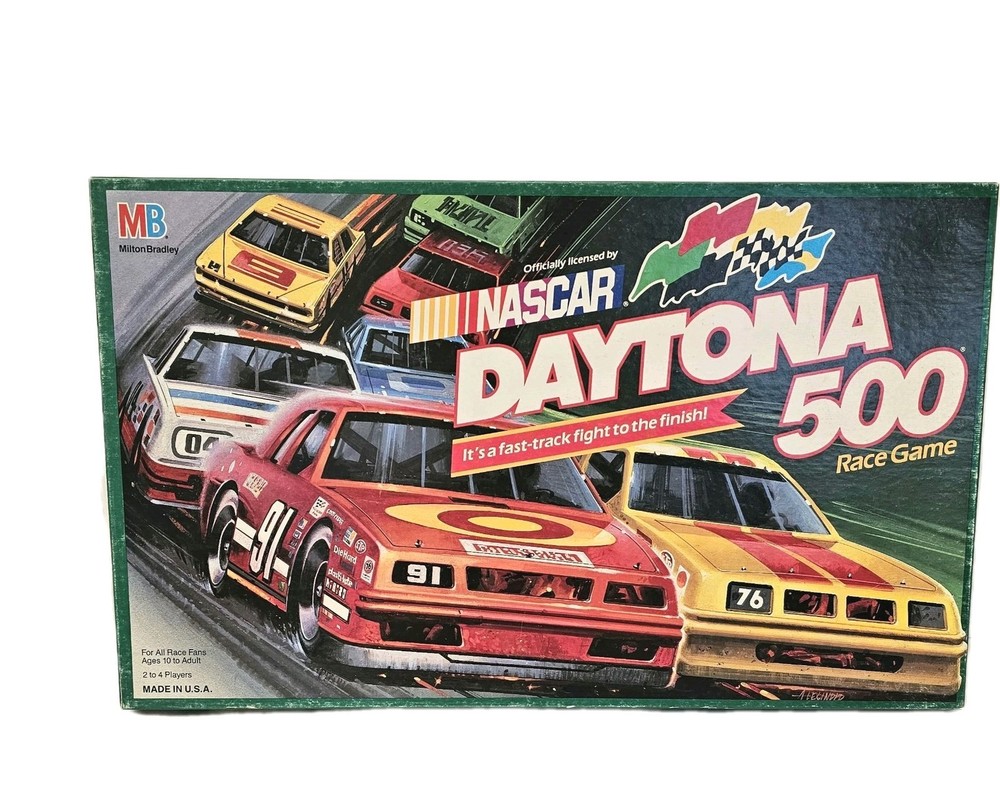 Nascar Daytona 500 Racing Board Game By: Milton Bradley – COMPLETE Game