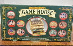 Cardinal 2002 GAME HOUSE 10 Classic Games WOOD Boards & Box Chess Checkers Pachi