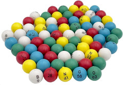 Plastic Bingo Balls 3/5 Inch Multicolored,75 Count, Perfect for Bingo Nights, Ra