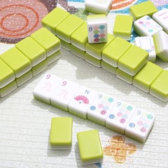 New vibrant layered mahjong tiles – American style 160 tiles – Green tea color