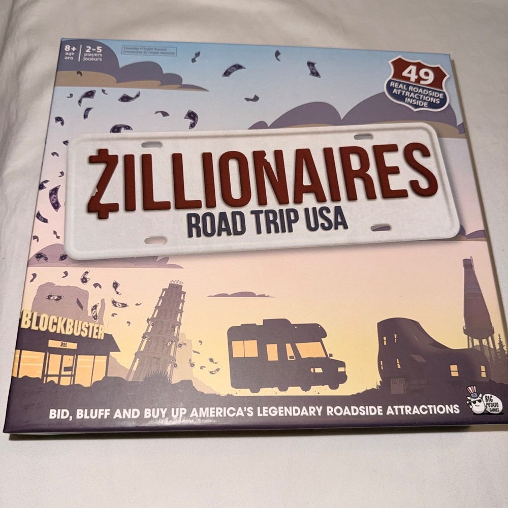 Big Potato Games Zillionaires Road Trip USA Board Game Unisex OS New Sealed