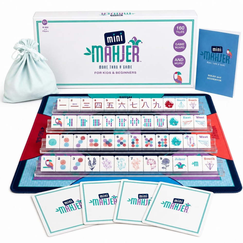 Mini Mahjer Mahjong for Beginners & Families | American Mahjong Starter Set, …