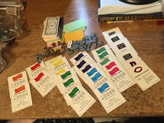 LOT OF BOARD GAME PIECES MONOPOLY CHICAGO IN A BOX CAREERS LOTS OF SILVER PIECES