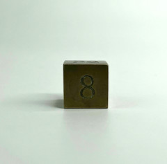 Vtg Rare Heavy Solid Brass Backgammon Doubling Cube Die 1″