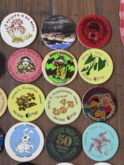 Lot Of 147 Original 90s Pogs All Hawaiian Milk Caps Advertising + W/ Trov Case