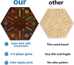 Marble Board Game, 15″ Double-Sided Painted Wooden Waho Speed Trackway Board