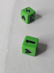 King Of Tokyo TWO Dice Black on Green Replacement Part