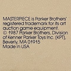 Masterpiece Board Game Vintage 1987 Parker Brothers Art Auction – 100% Complete