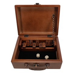 WE Games Board Game with Dice, 9 Numbers, in Walnut Stain Wooden Box, 8.75 in