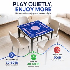 Portable Mahjong Mat Set 32″ x 32″ with 4 Pushers & Racks – Ideal for Table Game