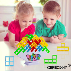 48Pcs Tetra Tower Stacking Blocks Game, Board Games for Families, Parties, Trave