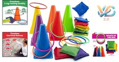 Multicolored 3-in-1 Yard Game Set for Kids & Family Outdoor Indoor Play