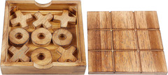 Tic Tac Toe & 4 in a Row Table Games Set – Rustic Decor Wood Strategy Board Game