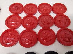 Vintage E.S. Lowe 24 Plastic Red/Black Interlocking Checkers No 849 ST33