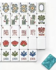 New high-end Blue Mahjong Tiles set ,160 tiles+ Free storage bag