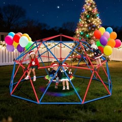 Climbing Dome Swing Set LED Saucer 800lb Jungle Gym Outdoor 3-8 8-12 Hapfan Kids