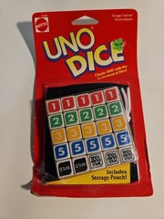 Vintage Uno Dice with Storage Pouch Mattel 1996 Brand New Factory Sealed T3