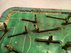 Vtg. Tin Litho Tabletop Olympic Soccer Football Game by Technofix 1960s HTF Toy