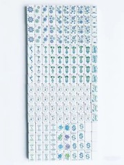 160 trendy glacier blue American-style mahjong tiles, 4 layers of acrylic eng