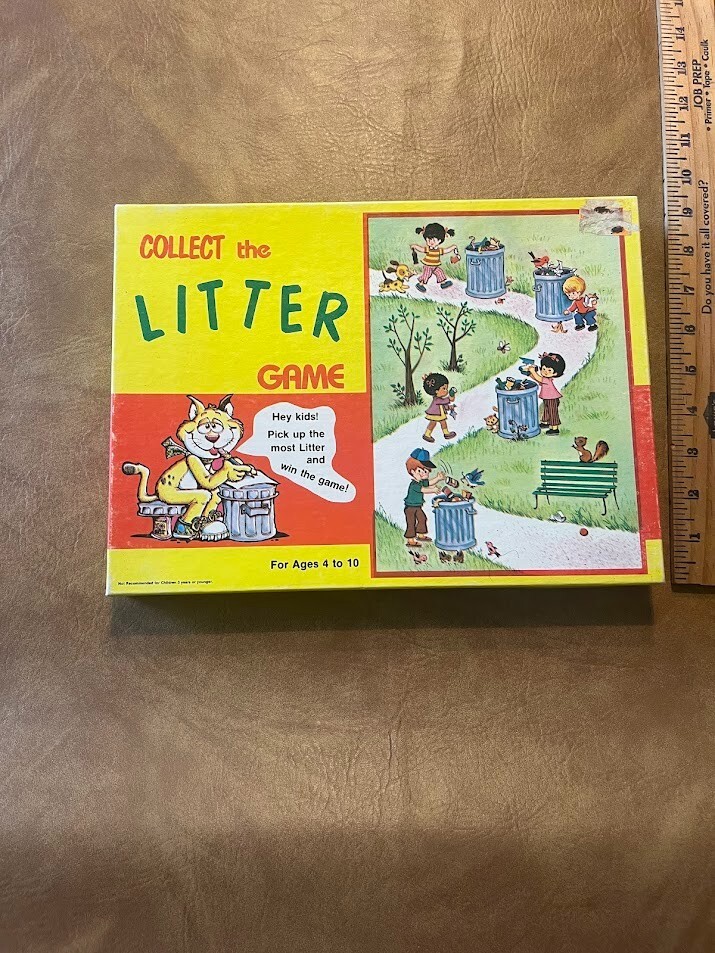 Vintage The “Collect the Litter” Board Game Jessup Paper Box Co. Tee Pee Toys