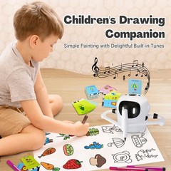 Drawing Robot Kids 150 Cards Voice Interactive Educational Toy RIVGOT Machine
