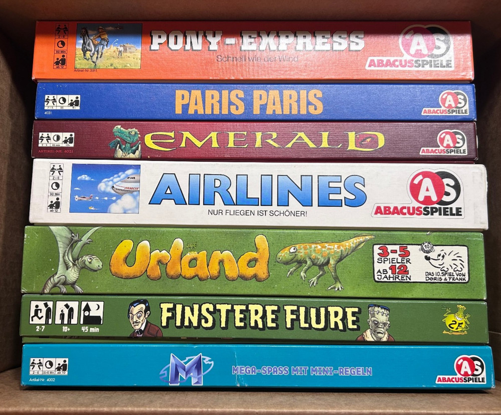 Lot of 7 – Board Game AS Abacusspeile Urland Paris Airlines Emerald Mega Spass M