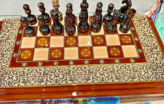 Own the Only One – Luxury Walnut Wood Backgammon Chess Board Handmade 24 In