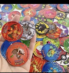 Pokemon Tazos Pogs 160 pcs 1st Generation Strokes Box 3D Round Square Collection