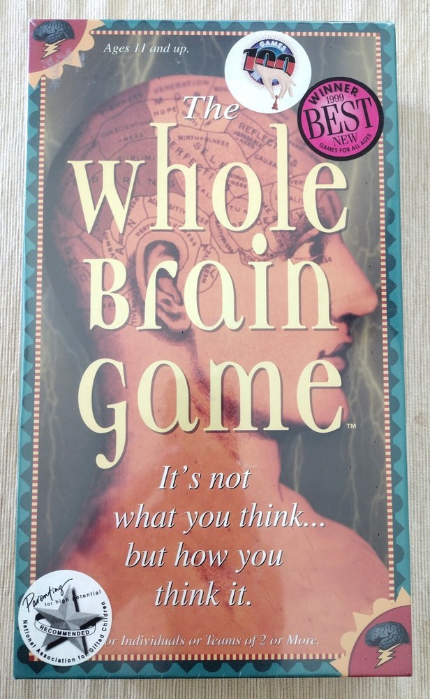 The Whole Brain Game 1999 Creative Mind Games Right Brain Left Brain Ages 11+