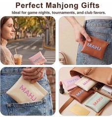Sunnymove® American Mahjong Dice Bag Squeeze Pouch Mahjong Coins Money WITH DICE