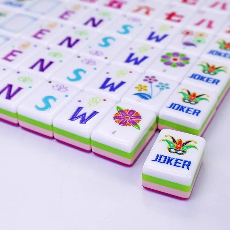 Rose red acrylic 160 American mahjong engraved tiles home gift set