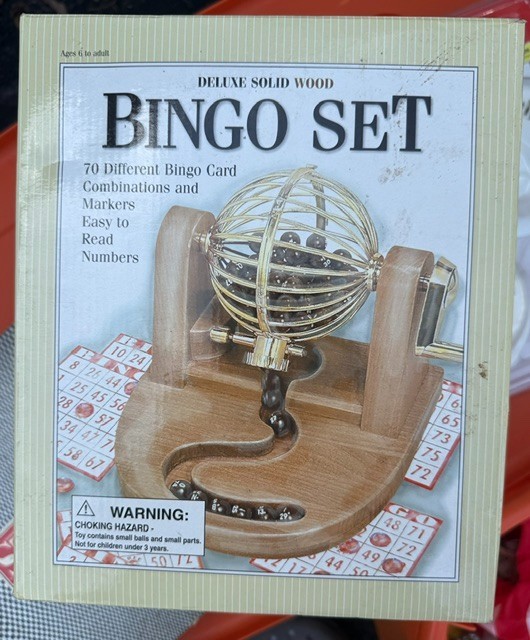 VTG Bingo Set Deluxe Solid Wood & Metal, Open Box, Ages 6 To Adult~L@@K!!!!