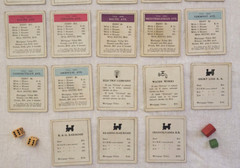 1937 Vintage Monopoly Black Box & Board with Metal Tokens Wood Houses & Hotels