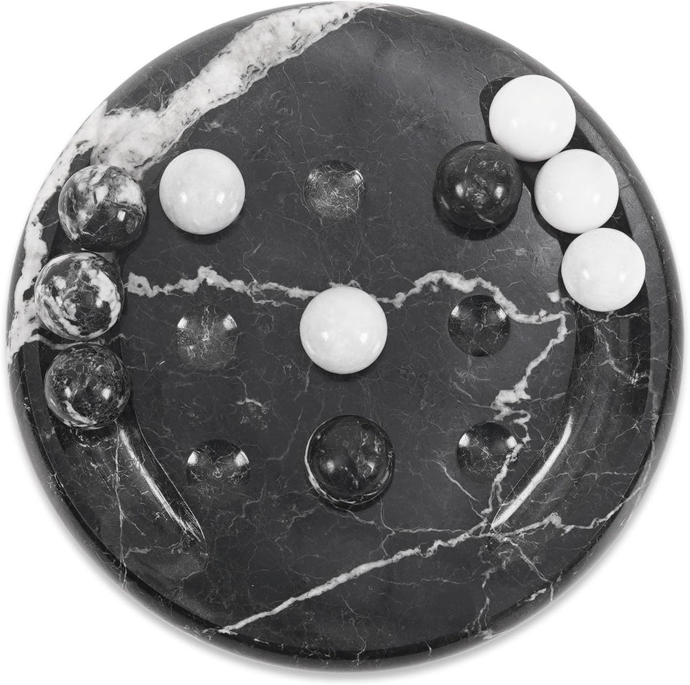 Marble Tic Tac Toe Classic Board Game for Family 6″, Home & Coffee Table Décor