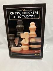 CARDINAL CLASSICS CHESS, CHECKERS, & TIC-TAC-TOE FOLDING GAMEBOARD